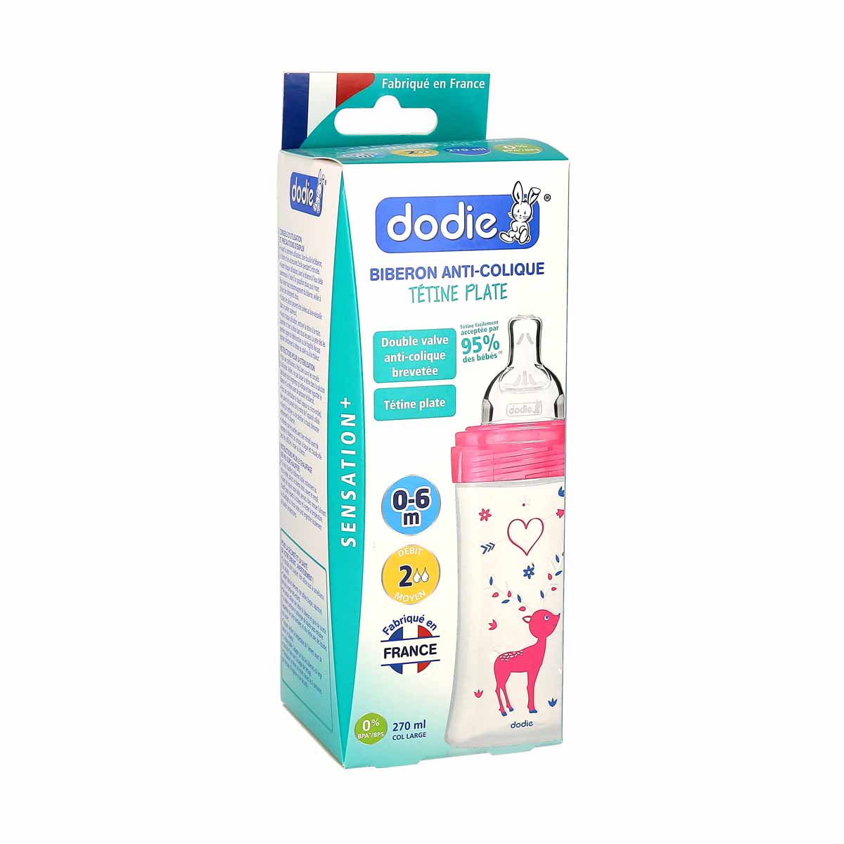 Dodie Biberon Sensation+ 270ml Tétine Débit 2