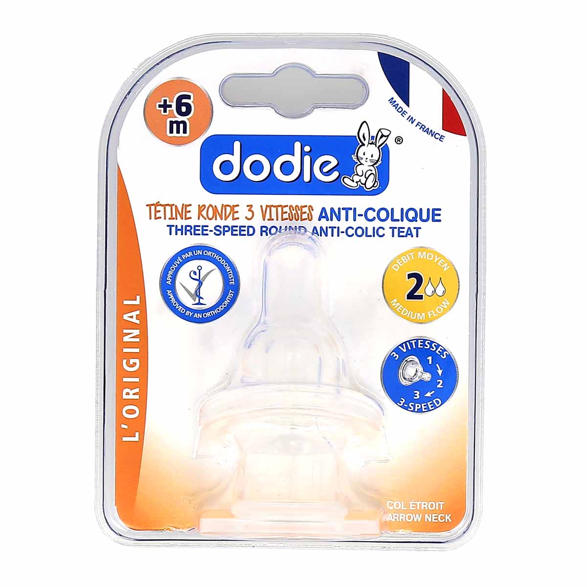 Dodie Tétines Rondes 3 Vitesses Col Etroit Débit 2
