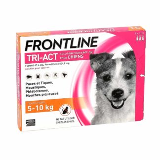 Frontline Tri-Act Solution for Spot-On Dogs 5-10kg