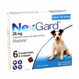 Nexgard Chien 28mg (4-10kg) comprimés à croquer