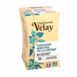 L'Herboriste du Velay Infusion de plantes françaises - à la Verveine et à la Menthe Bio 20 sachets