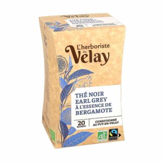 L'Herboriste du Velay Thé noir Bio Earl Grey à la Bergamote 20 sachets