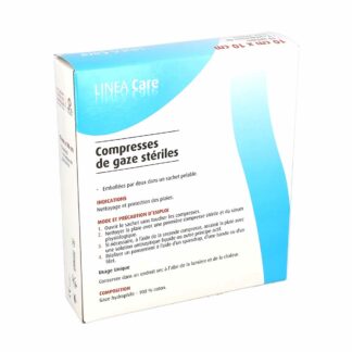 LINEA Care Compresses de gaze stériles 10x10cm - 10 sachets x 2 compresses