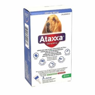 Ataxxa 2000mg/400mg Spot-on solution for dogs over 25kg, box of 3 pipettes