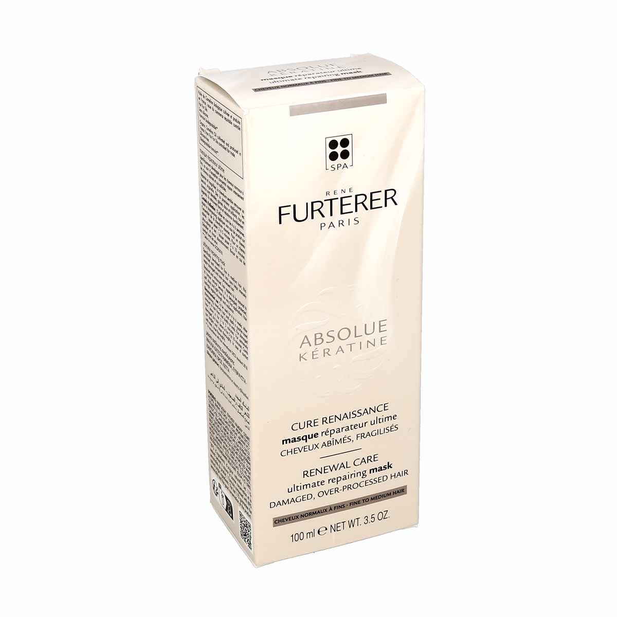 René Furterer Absolue Kératine Cure Renaissance Masque Réparateur Ultime Cheveux Abîmés Fragilisés 100 ml