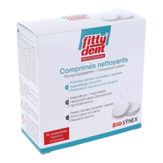 Fitty Dent Cleaning Tablets for Full or Partial Dentures, Removable Orthodontic Appliances, and Sports Mouthguards