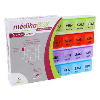 MédikaBox Ultra Compact II 7-Day Pill Organizer (4 Doses)