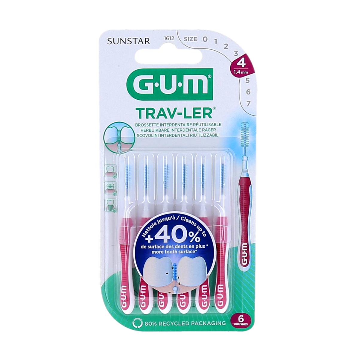 GUM Trav-Ler Reusable Interdental Brushes, Pack of 1