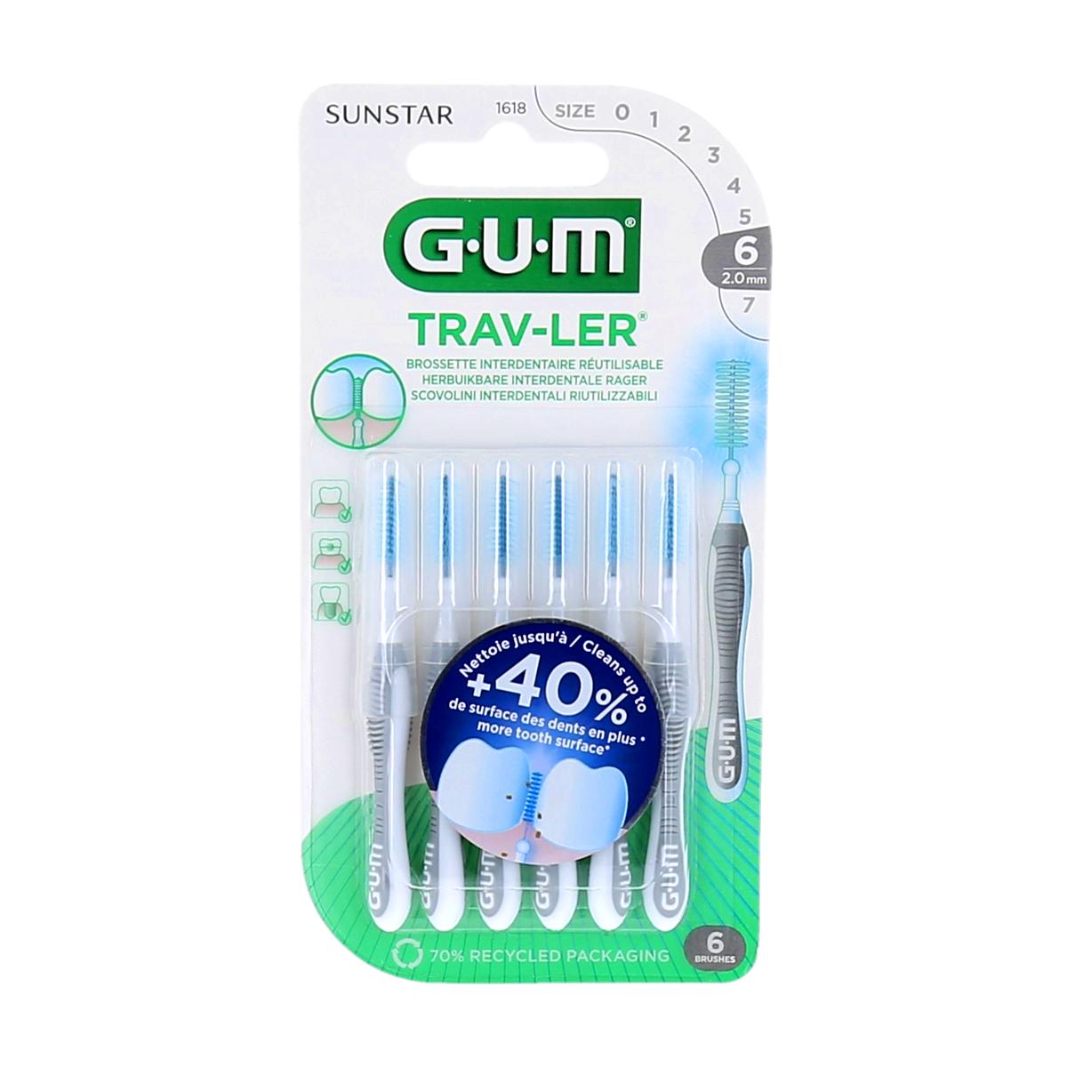 GUM Trav-Ler Reusable Interdental Brushes, 2 mm (1618)